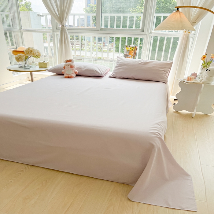 91家纺网 家纺一手货源 找家纺 爱彼家纺 2026新款夏季新款纯色磨毛亲肤柔软单床单床单三件套 纯色-粉咖