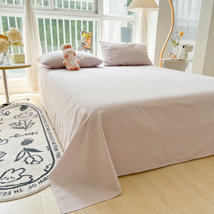 91家纺网 家纺一手货源 找家纺 爱彼家纺 2026新款夏季新款纯色磨毛亲肤柔软单床单床单三件套 纯色-粉咖