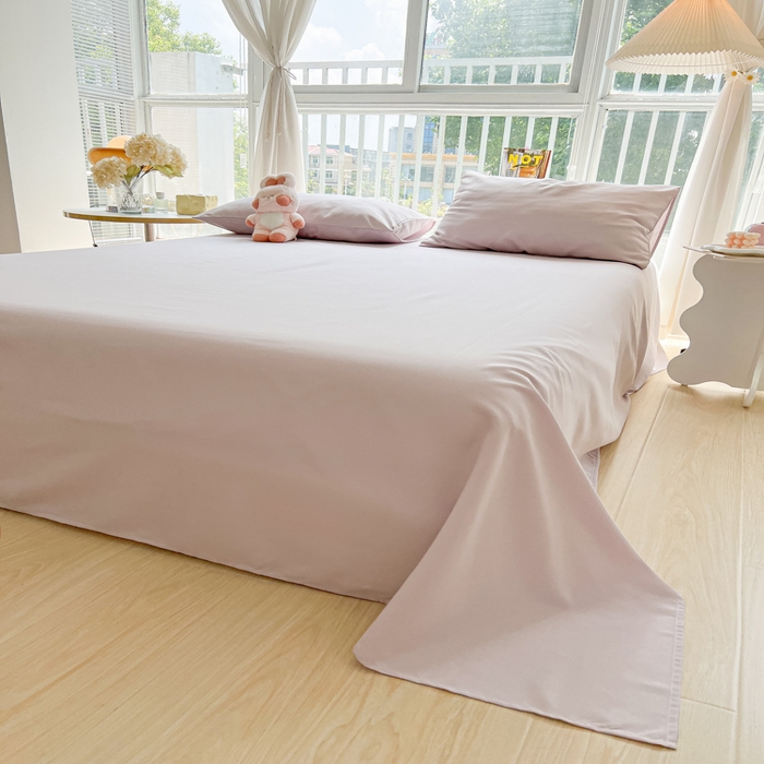 91家纺网 家纺一手货源 找家纺 爱彼家纺 2026新款夏季新款纯色磨毛亲肤柔软单床单床单三件套 纯色-粉咖