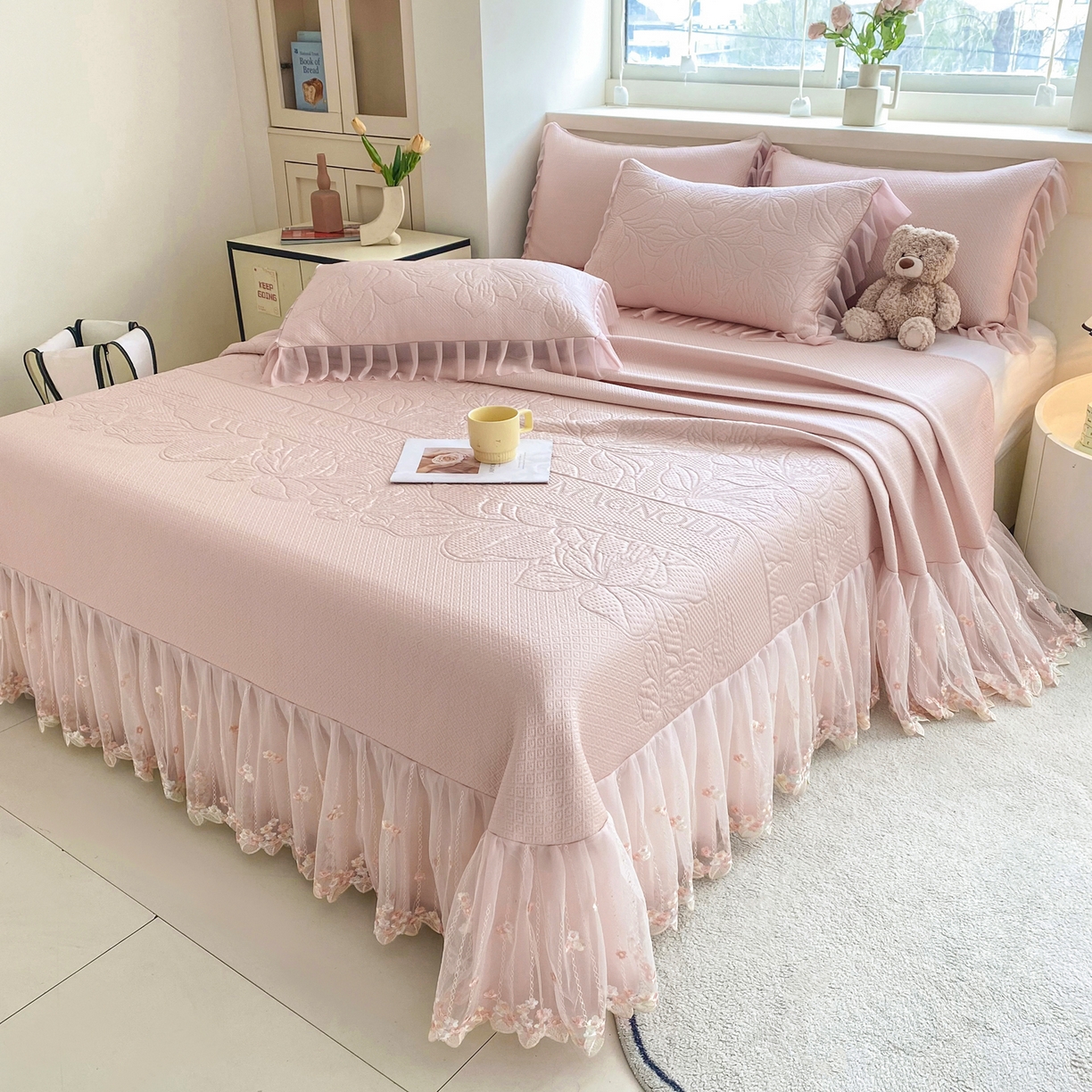 91家纺网 家纺一手货源 找家纺 （总）能好家纺 2026春夏新款高分子PE冰豆豆床盖款凉席席子