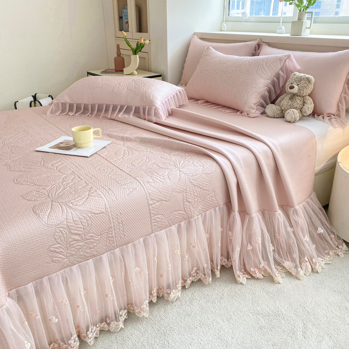 91家纺网 家纺一手货源 找家纺 （总）能好家纺 2026春夏新款高分子PE冰豆豆床盖款凉席席子