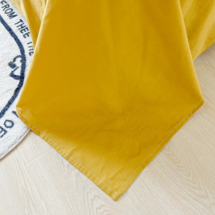 91家纺网 家纺一手货源 找家纺 爱彼家纺 2026新款夏季新款纯色磨毛亲肤柔软单床单床单三件套 纯色-暖黄