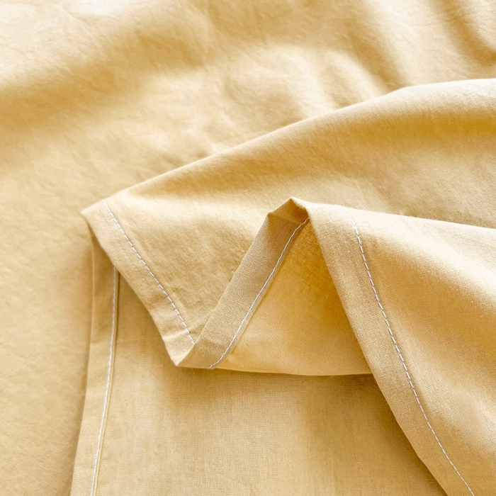 91家纺网 家纺一手货源 找家纺 爱彼家纺 2026新款夏季新款纯色磨毛亲肤柔软单床单床单三件套 纯色-暖黄