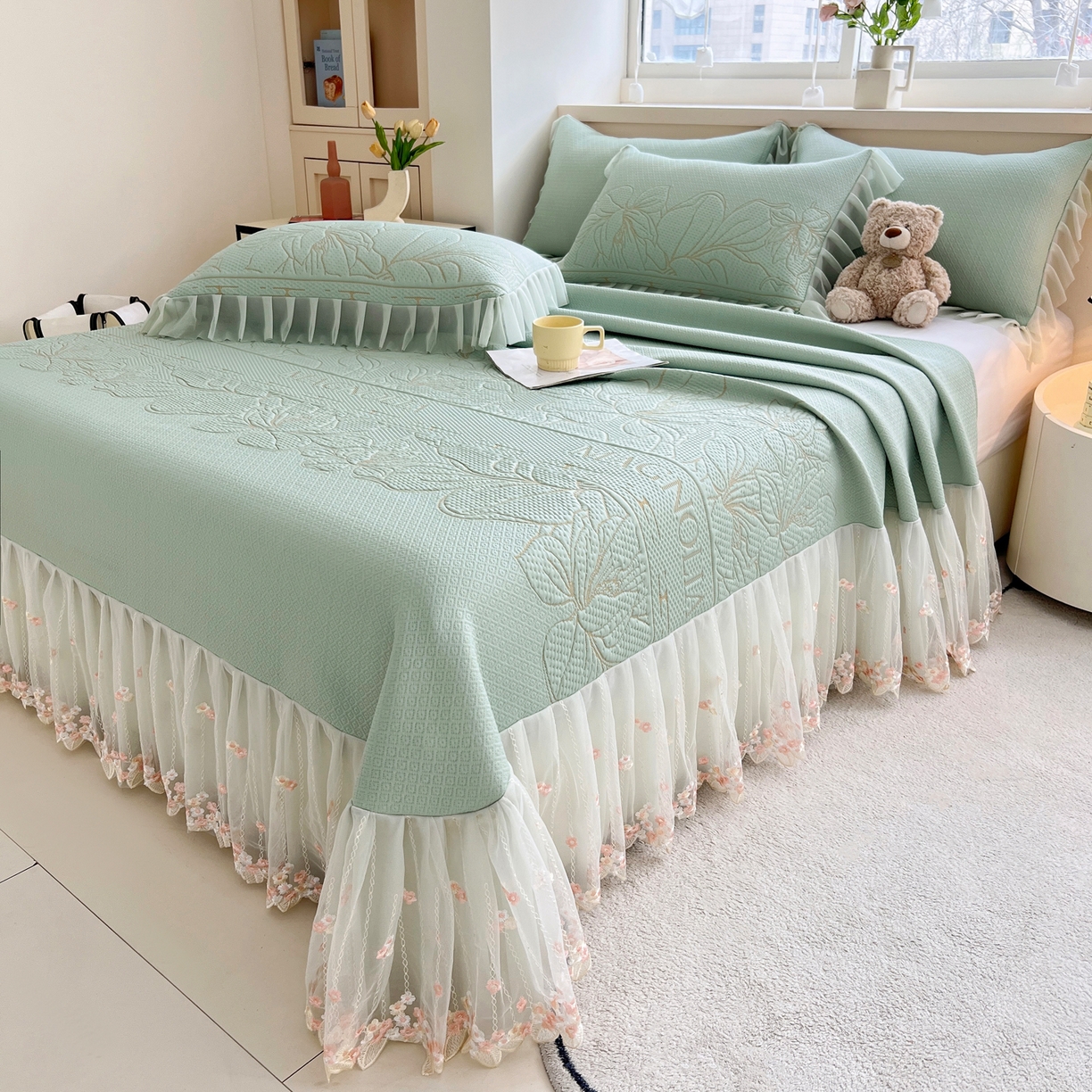 91家纺网 家纺一手货源 找家纺 （总）能好家纺 2026春夏新款高分子PE冰豆豆床盖款凉席席子