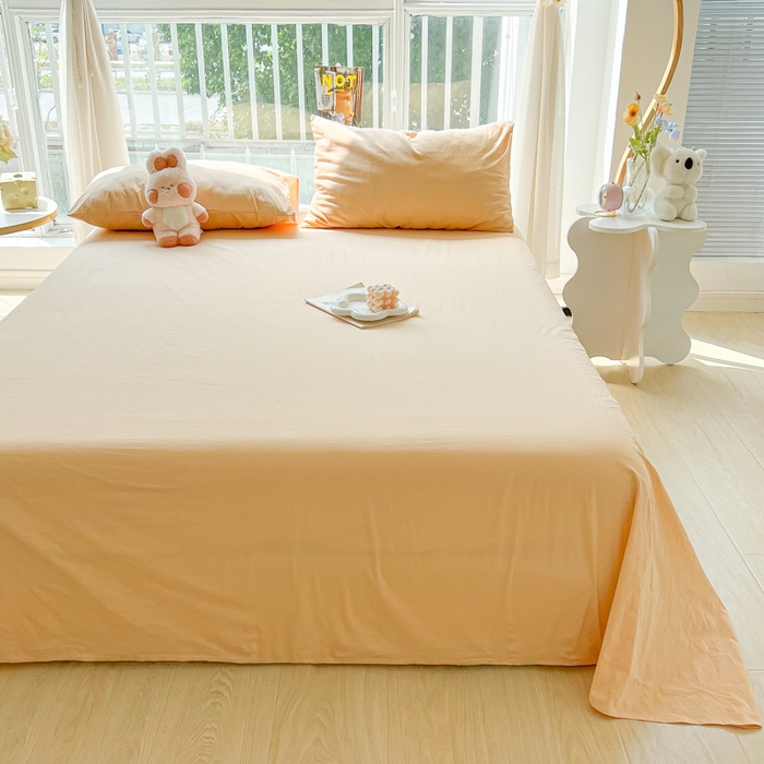 91家纺网 家纺一手货源 找家纺 爱彼家纺 2026新款夏季新款纯色磨毛亲肤柔软单床单床单三件套 纯色-浅驼