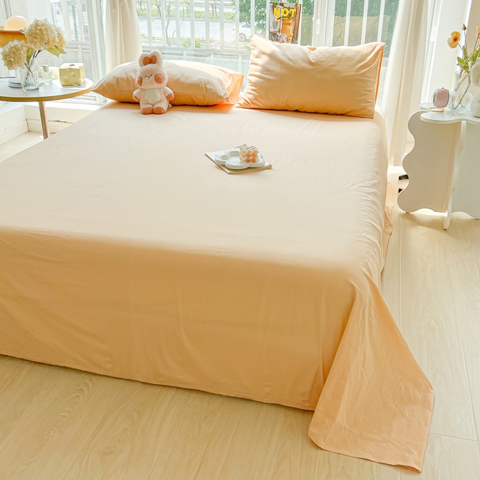 91家纺网 家纺一手货源 找家纺 爱彼家纺 2026新款夏季新款纯色磨毛亲肤柔软单床单床单三件套 纯色-浅驼