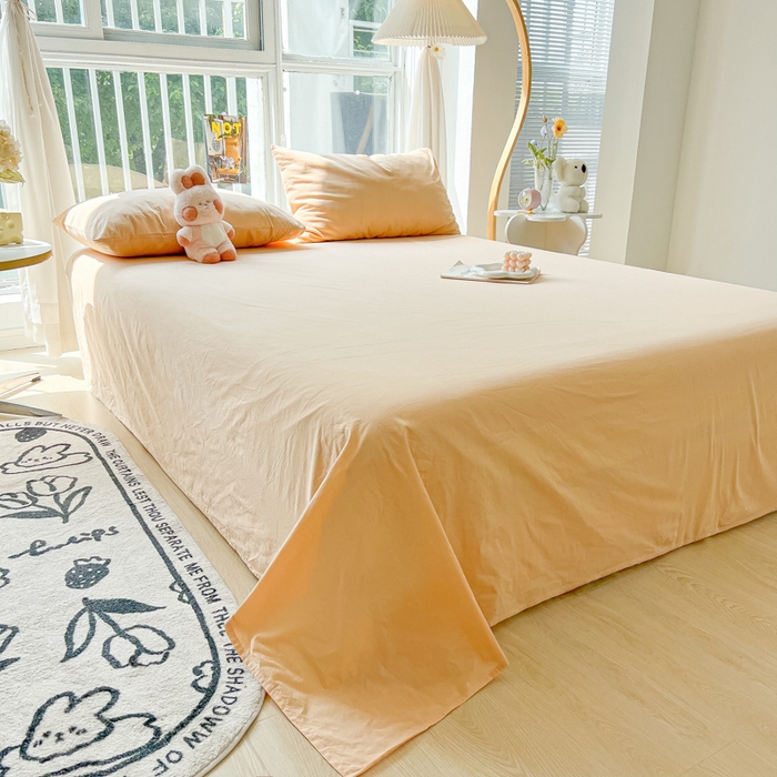 91家纺网 家纺一手货源 找家纺 爱彼家纺 2026新款夏季新款纯色磨毛亲肤柔软单床单床单三件套 纯色-浅驼