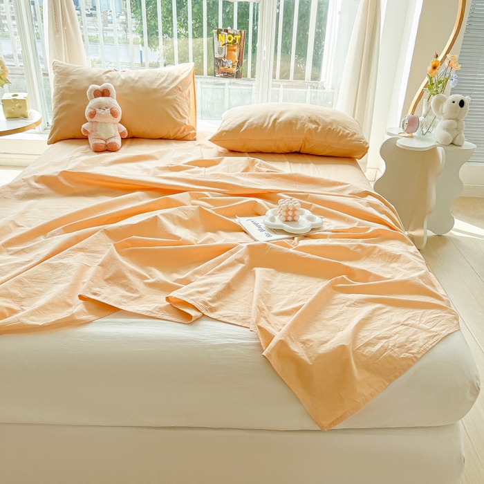 91家纺网 家纺一手货源 找家纺 爱彼家纺 2026新款夏季新款纯色磨毛亲肤柔软单床单床单三件套 纯色-浅驼