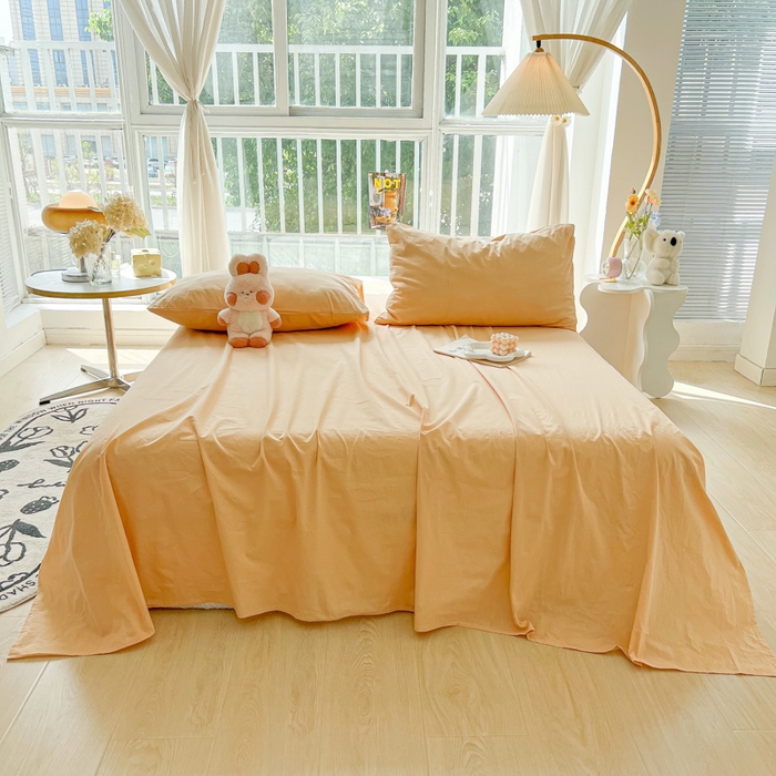 91家纺网 家纺一手货源 找家纺 爱彼家纺 2026新款夏季新款纯色磨毛亲肤柔软单床单床单三件套 纯色-浅驼