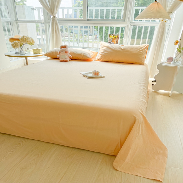 91家纺网 家纺一手货源 找家纺 爱彼家纺 2026新款夏季新款纯色磨毛亲肤柔软单床单床单三件套 纯色-浅驼