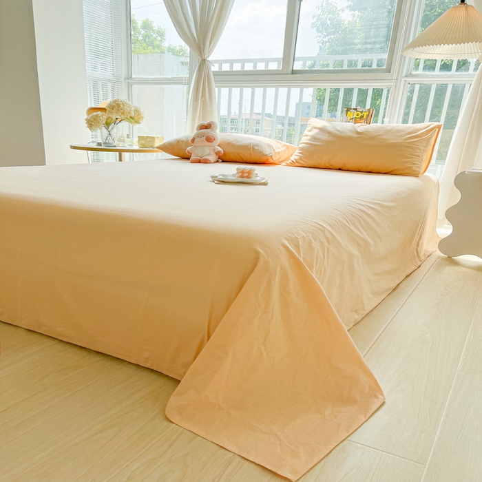 91家纺网 家纺一手货源 找家纺 爱彼家纺 2026新款夏季新款纯色磨毛亲肤柔软单床单床单三件套 纯色-浅驼