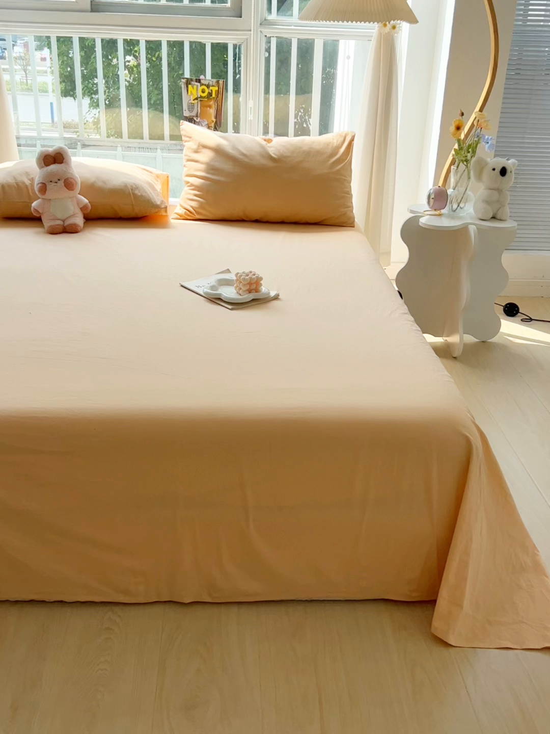 91家纺网 家纺一手货源 找家纺 爱彼家纺 2026新款夏季新款纯色磨毛亲肤柔软单床单床单三件套 纯色-浅驼