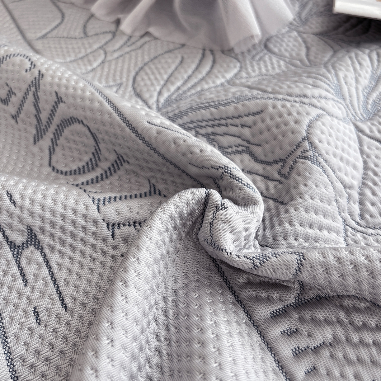 91家纺网 家纺一手货源 找家纺 能好家纺 2026春夏新款高分子PE冰豆豆床盖款凉席席子 半夏灰