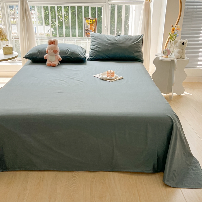 91家纺网 家纺一手货源 找家纺 爱彼家纺 2026新款夏季新款纯色磨毛亲肤柔软单床单床单三件套 纯色-雾兰