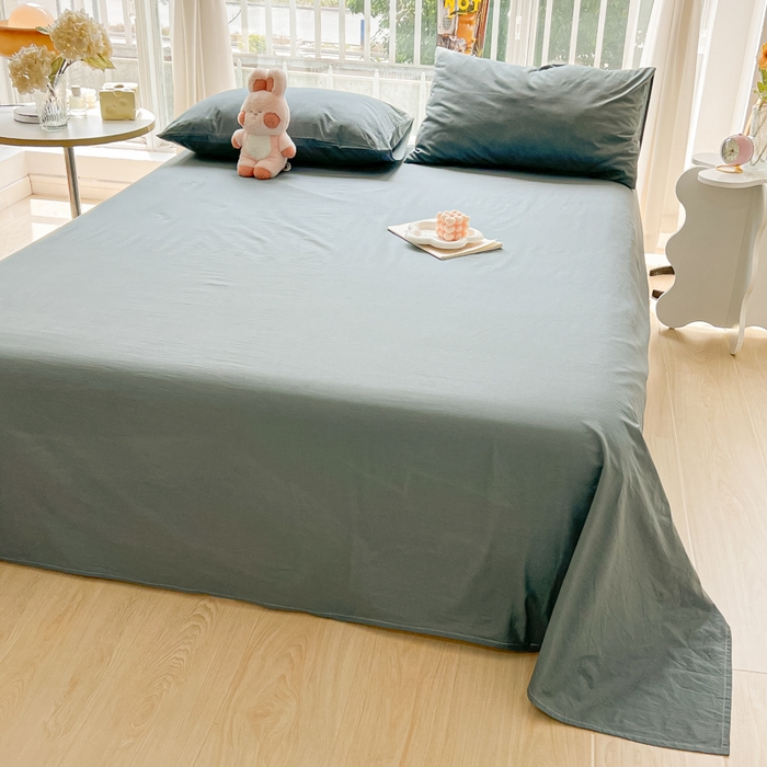 91家纺网 家纺一手货源 找家纺 爱彼家纺 2026新款夏季新款纯色磨毛亲肤柔软单床单床单三件套 纯色-雾兰