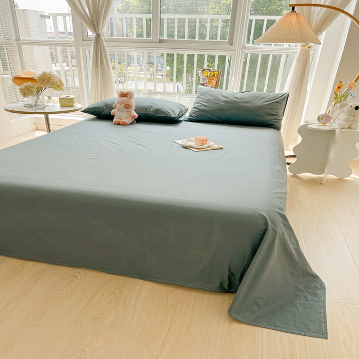 91家纺网 家纺一手货源 找家纺 爱彼家纺 2026新款夏季新款纯色磨毛亲肤柔软单床单床单三件套 纯色-雾兰