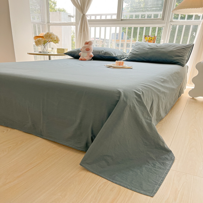 91家纺网 家纺一手货源 找家纺 爱彼家纺 2026新款夏季新款纯色磨毛亲肤柔软单床单床单三件套 纯色-雾兰