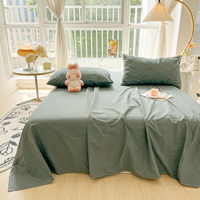 91家纺网 家纺一手货源 找家纺 爱彼家纺 2026新款夏季新款纯色磨毛亲肤柔软单床单床单三件套 纯色-雾兰