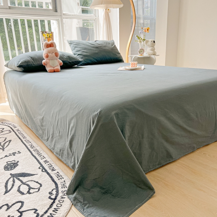 91家纺网 家纺一手货源 找家纺 爱彼家纺 2026新款夏季新款纯色磨毛亲肤柔软单床单床单三件套 纯色-雾兰