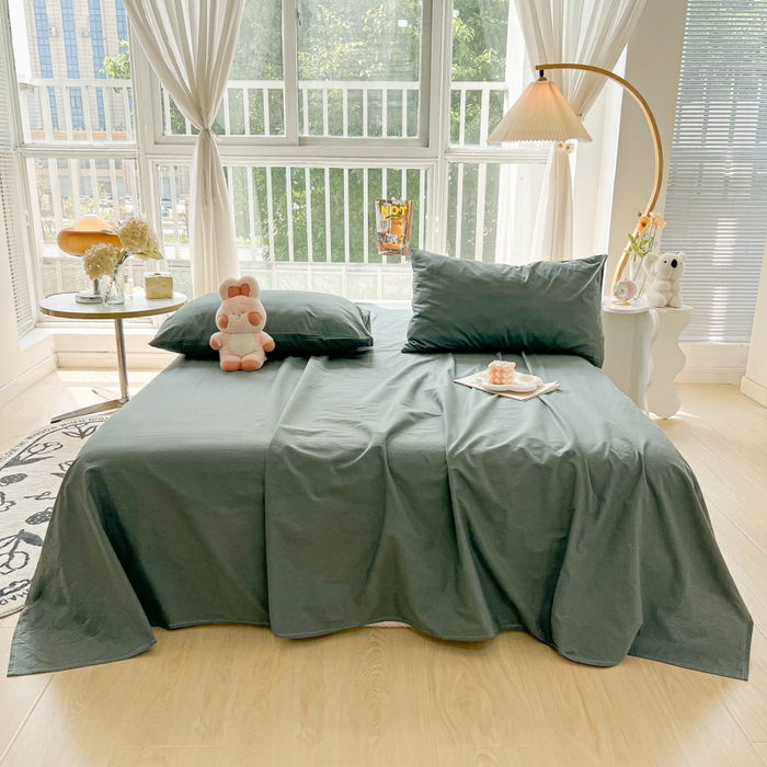 91家纺网 家纺一手货源 找家纺 爱彼家纺 2026新款夏季新款纯色磨毛亲肤柔软单床单床单三件套 纯色-雾兰