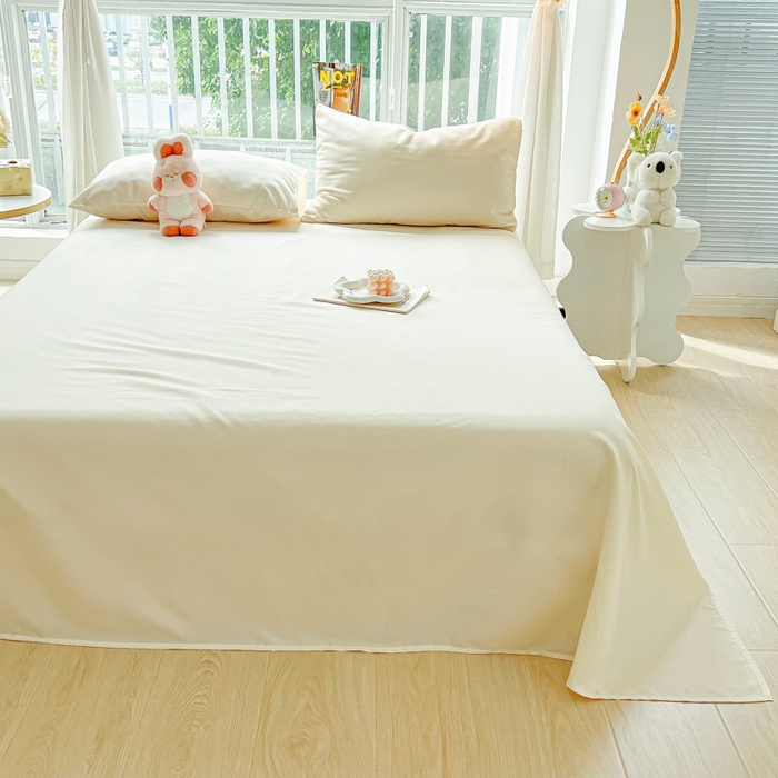 91家纺网 家纺一手货源 找家纺 爱彼家纺 2026新款夏季新款纯色磨毛亲肤柔软单床单床单三件套 纯色-芝士