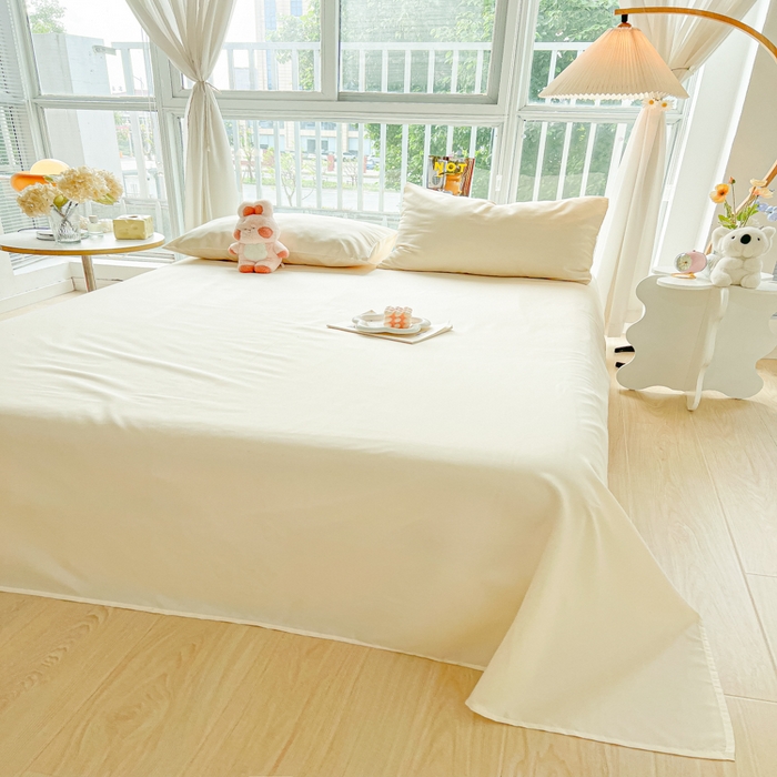 91家纺网 家纺一手货源 找家纺 爱彼家纺 2026新款夏季新款纯色磨毛亲肤柔软单床单床单三件套 纯色-芝士