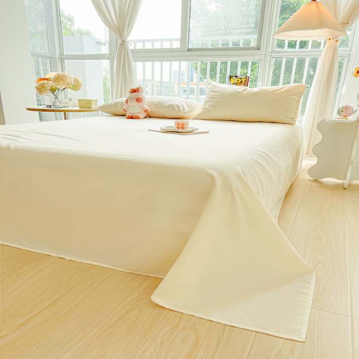 91家纺网 家纺一手货源 找家纺 爱彼家纺 2026新款夏季新款纯色磨毛亲肤柔软单床单床单三件套 纯色-芝士