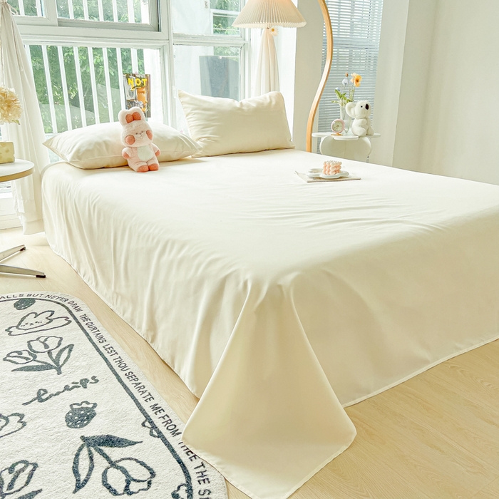 91家纺网 家纺一手货源 找家纺 爱彼家纺 2026新款夏季新款纯色磨毛亲肤柔软单床单床单三件套 纯色-芝士