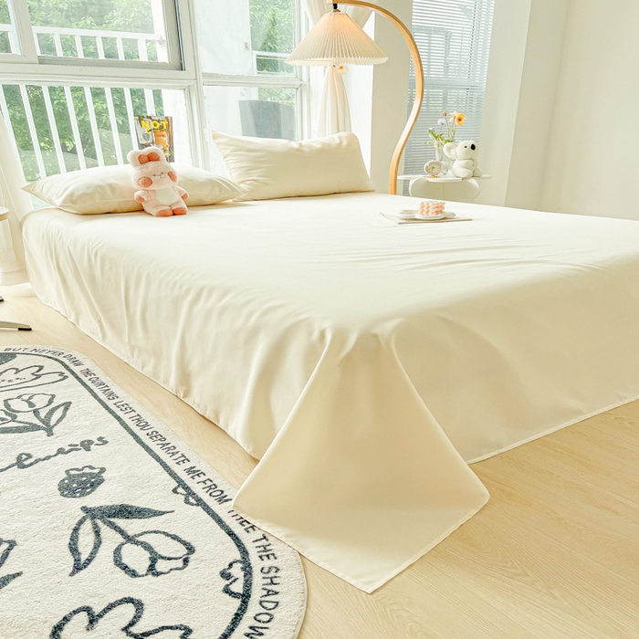 91家纺网 家纺一手货源 找家纺 爱彼家纺 2026新款夏季新款纯色磨毛亲肤柔软单床单床单三件套 纯色-芝士