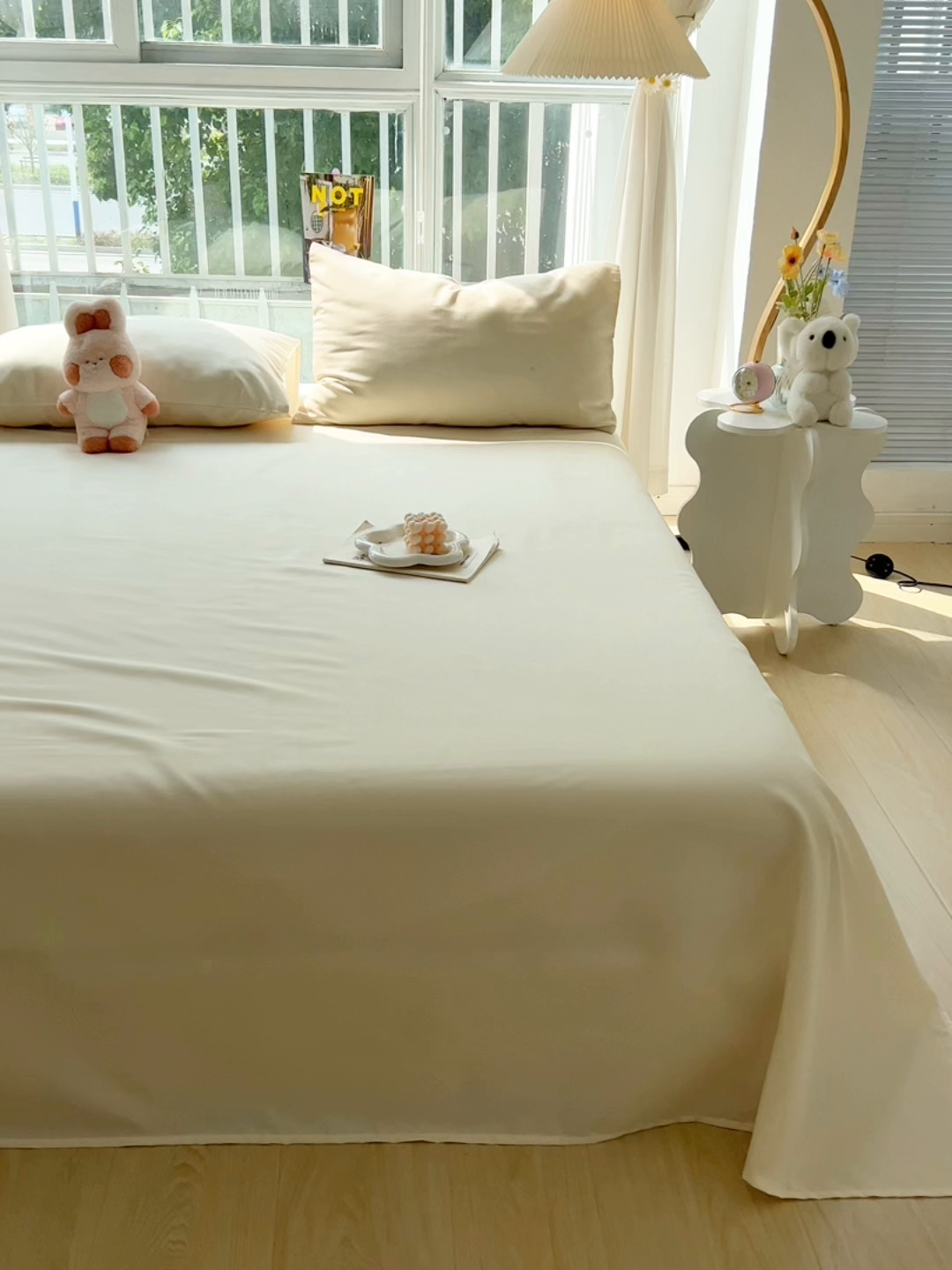 91家纺网 家纺一手货源 找家纺 爱彼家纺 2026新款夏季新款纯色磨毛亲肤柔软单床单床单三件套 纯色-芝士