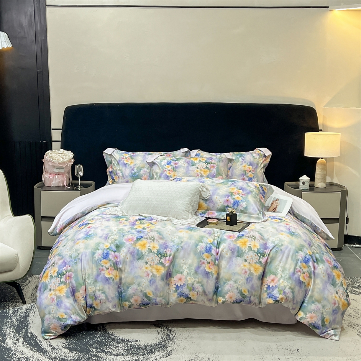 91家纺网 家纺一手货源 找家纺 （总）优贝家纺 2026新款水洗天丝冰丝数码印花四件套