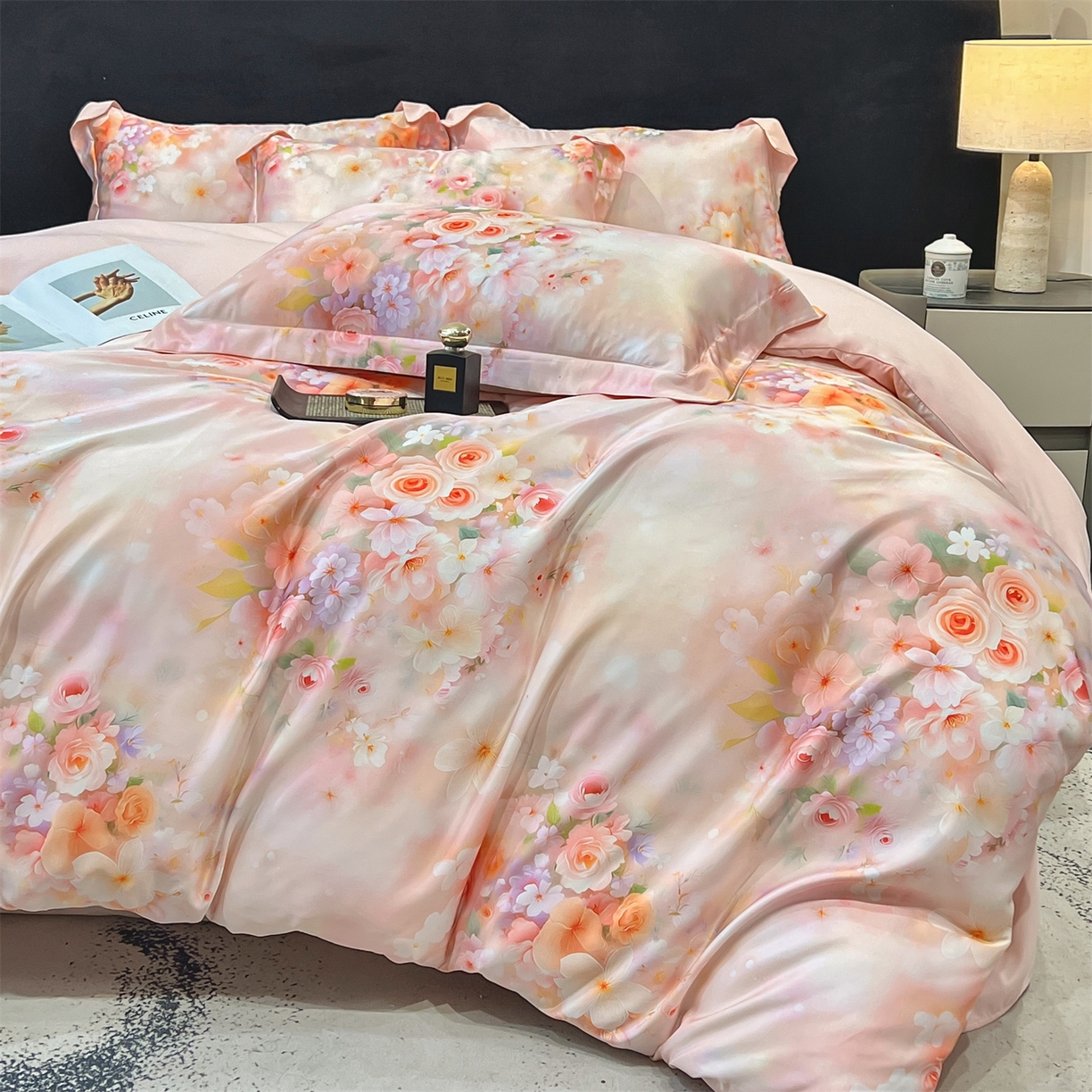 91家纺网 家纺一手货源 找家纺 （总）优贝家纺 2026新款水洗天丝冰丝数码印花四件套