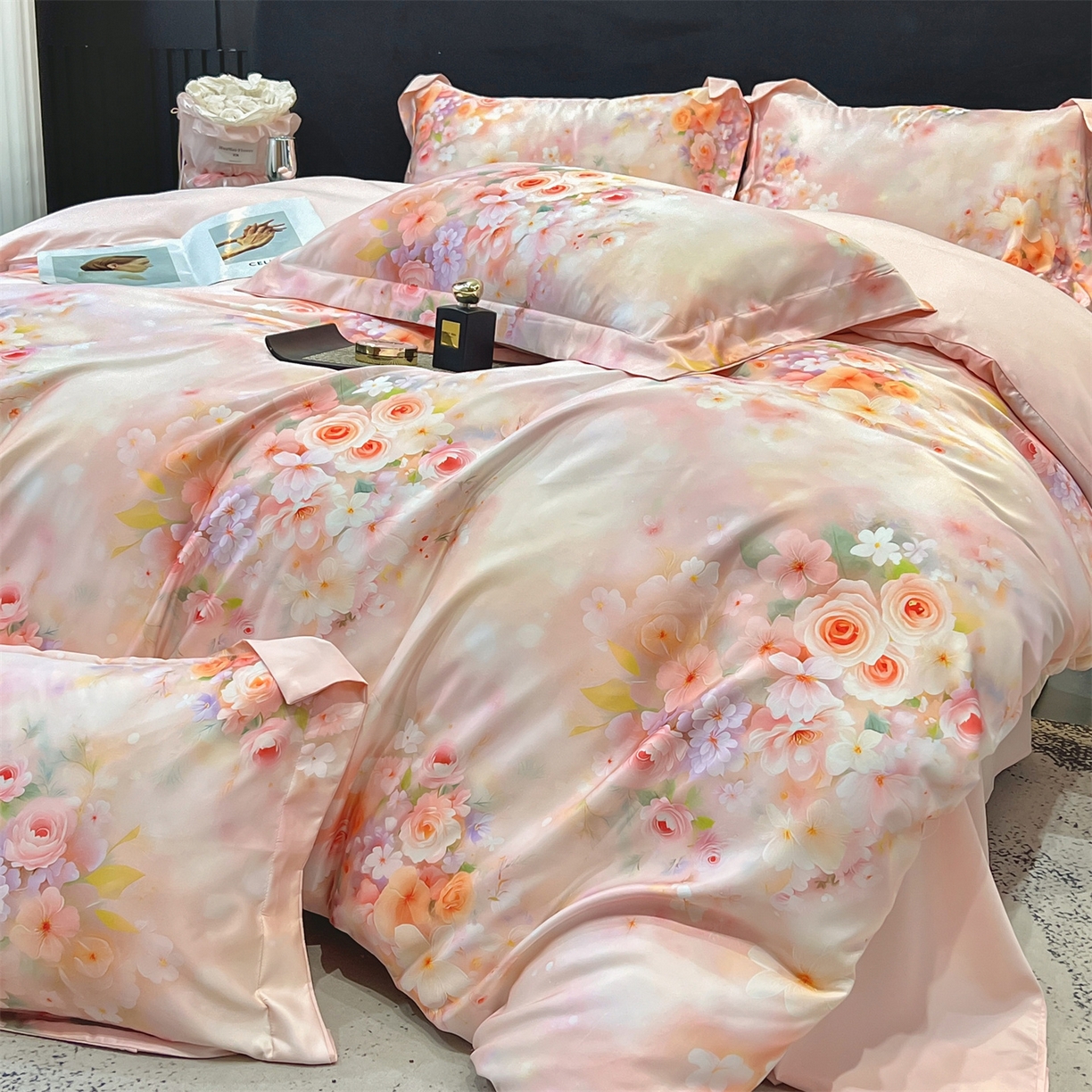 91家纺网 家纺一手货源 找家纺 （总）优贝家纺 2026新款水洗天丝冰丝数码印花四件套