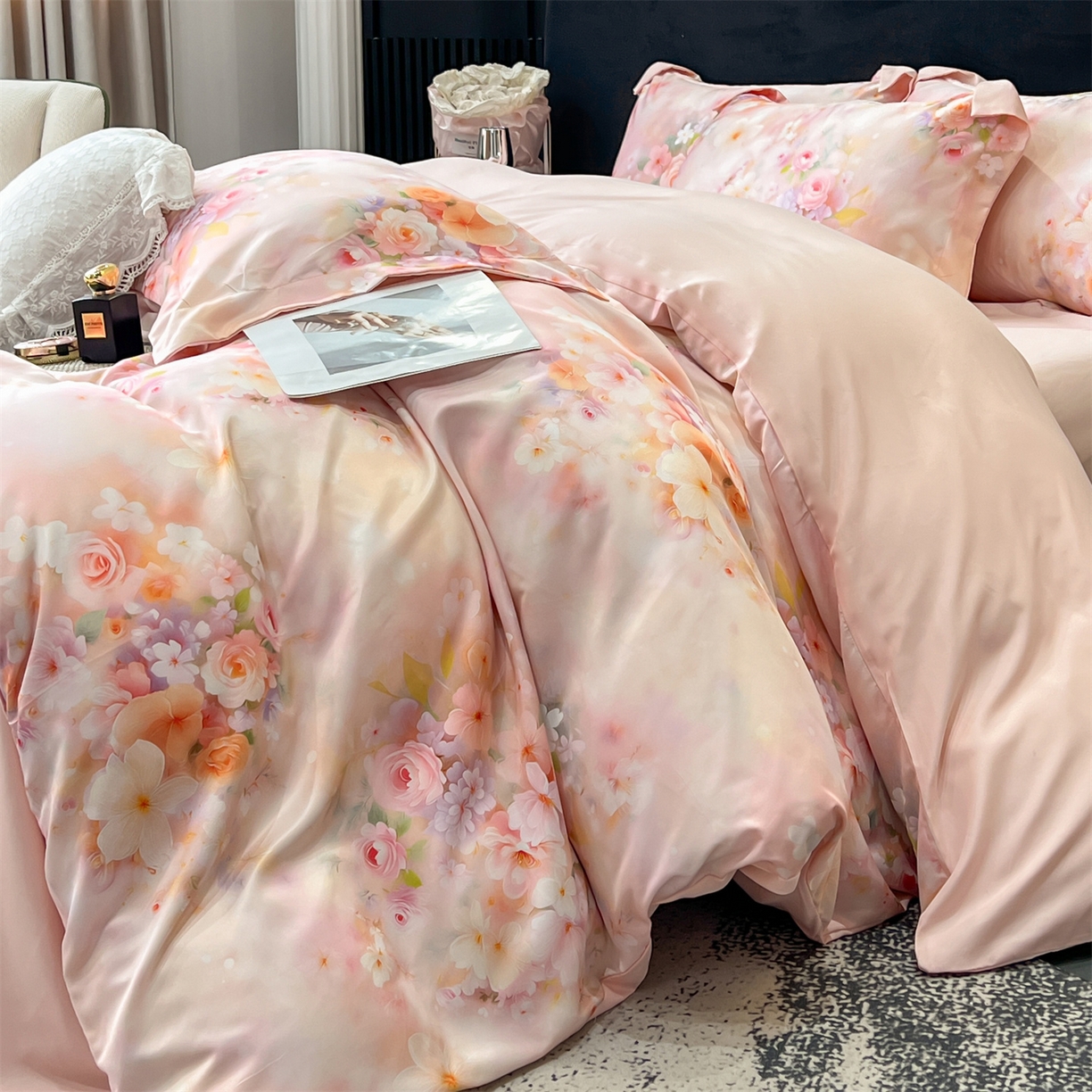 91家纺网 家纺一手货源 找家纺 （总）优贝家纺 2026新款水洗天丝冰丝数码印花四件套