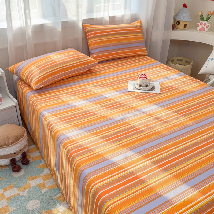 91家纺网 家纺一手货源 找家纺 （总）爱彼家纺 2026夏季新款亲肤原棉老粗布透气印花床单单件热门热门床单款新升级-细沙老粗布