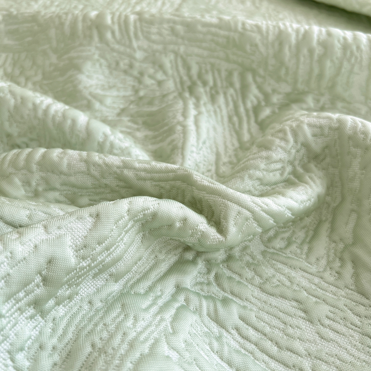 91家纺网 家纺一手货源 找家纺 能好家纺 2026春夏新款高分子PE冰豆豆床盖款凉席席子 轻奢绿