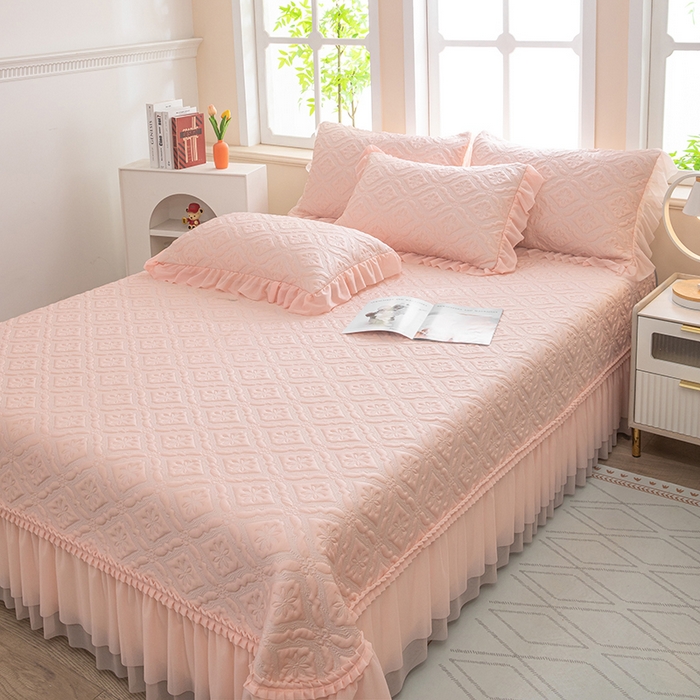 91家纺网 家纺一手货源 找家纺 （总）木兰花 2026新款凉豆豆款PE高分子复合凉感席床盖款凉席三件套-可配同色系夏被(控价228)