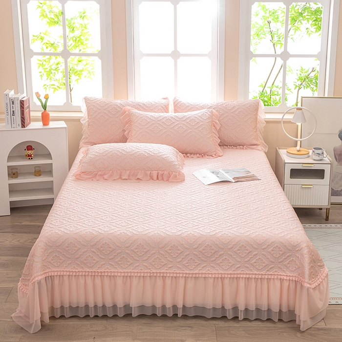 91家纺网 家纺一手货源 找家纺 （总）木兰花 2026新款凉豆豆款PE高分子复合凉感席床盖款凉席三件套-可配同色系夏被(控价228)