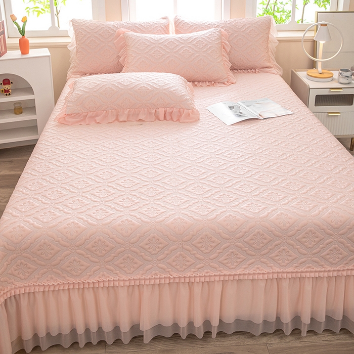 91家纺网 家纺一手货源 找家纺 （总）木兰花 2026新款凉豆豆款PE高分子复合凉感席床盖款凉席三件套-可配同色系夏被(控价228)