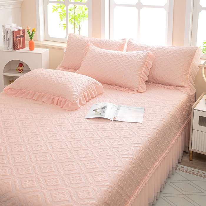 91家纺网 家纺一手货源 找家纺 （总）木兰花 2026新款凉豆豆款PE高分子复合凉感席床盖款凉席三件套-可配同色系夏被(控价228)