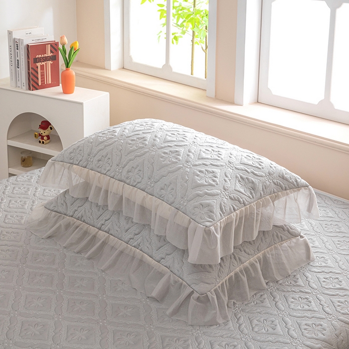 91家纺网 家纺一手货源 找家纺 木兰花 2026新款凉豆豆款PE高分子复合凉感席床盖款凉席三件套-可配同色系夏被(控价228) 清凉夏日-灰色