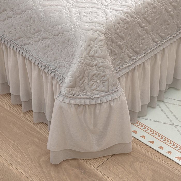 91家纺网 家纺一手货源 找家纺 木兰花 2026新款凉豆豆款PE高分子复合凉感席床盖款凉席三件套-可配同色系夏被(控价228) 清凉夏日-灰色