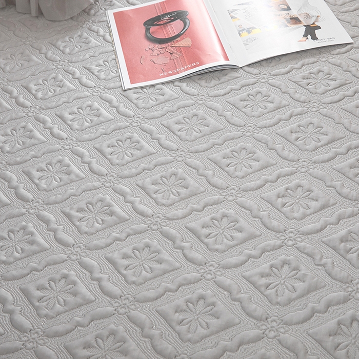 91家纺网 家纺一手货源 找家纺 木兰花 2026新款凉豆豆款PE高分子复合凉感席床盖款凉席三件套-可配同色系夏被(控价228) 清凉夏日-灰色