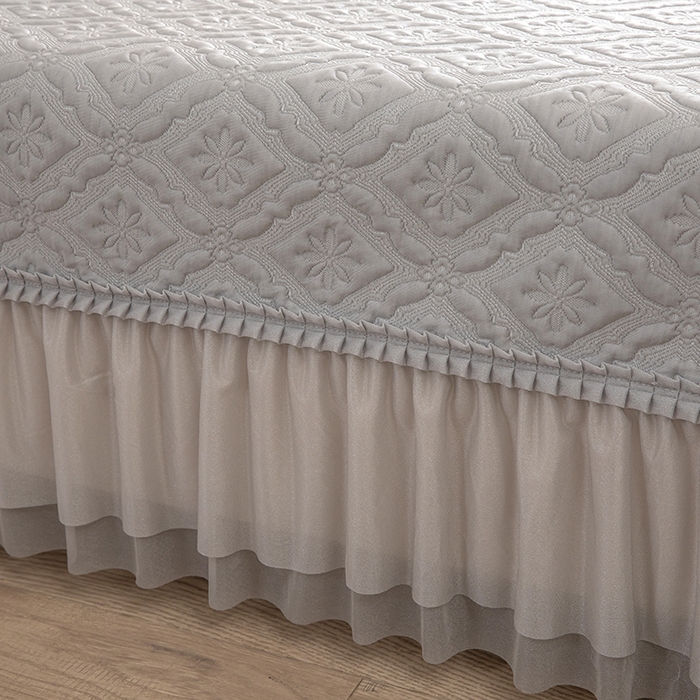 91家纺网 家纺一手货源 找家纺 木兰花 2026新款凉豆豆款PE高分子复合凉感席床盖款凉席三件套-可配同色系夏被(控价228) 清凉夏日-灰色