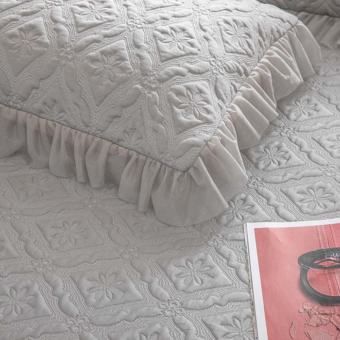 91家纺网 家纺一手货源 找家纺 木兰花 2026新款凉豆豆款PE高分子复合凉感席床盖款凉席三件套-可配同色系夏被(控价228) 清凉夏日-灰色