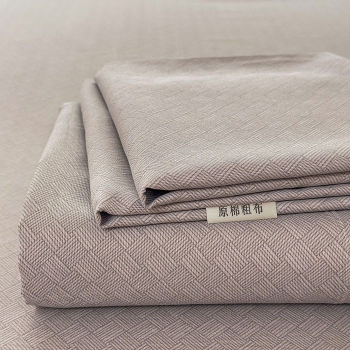 91家纺网 家纺一手货源 找家纺 （总）爱彼家纺 2026夏季新款亲肤原棉老粗布透气印花床单单件热门热门床单款新升级-细沙老粗布
