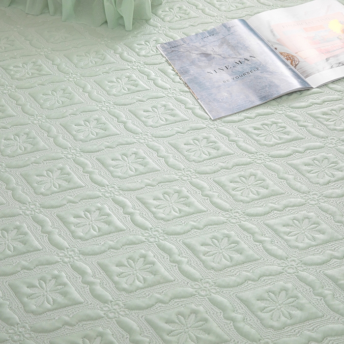 91家纺网 家纺一手货源 找家纺 木兰花 2026新款凉豆豆款PE高分子复合凉感席床盖款凉席三件套-可配同色系夏被(控价228) 清凉夏日-绿色