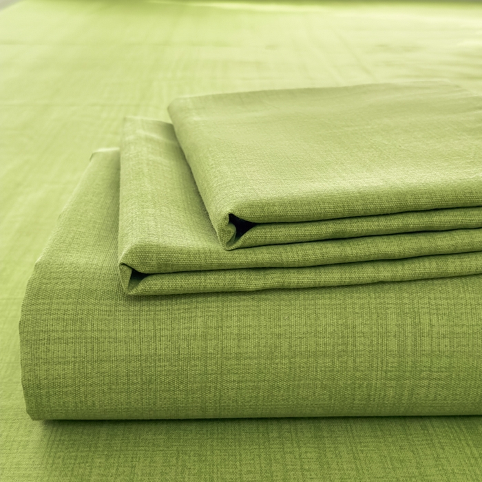 爱彼家纺 2026夏季新款亲肤原棉老粗布透气印花床单单件热门热门床单款新升级-细沙老粗布 纯绿