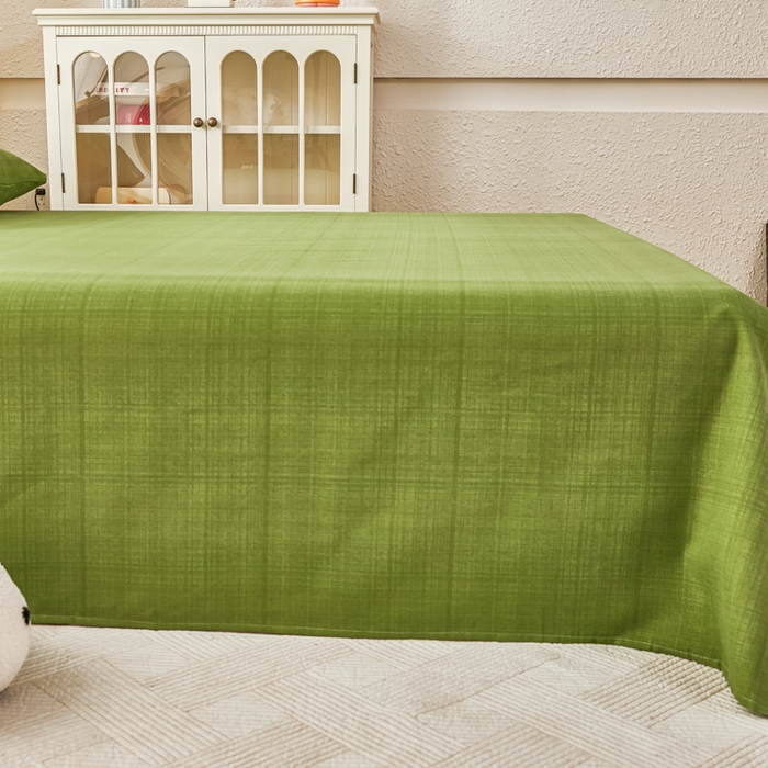 91家纺网 家纺一手货源 找家纺 爱彼家纺 2026夏季新款亲肤原棉老粗布透气印花床单单件热门热门床单款新升级-细沙老粗布 纯绿