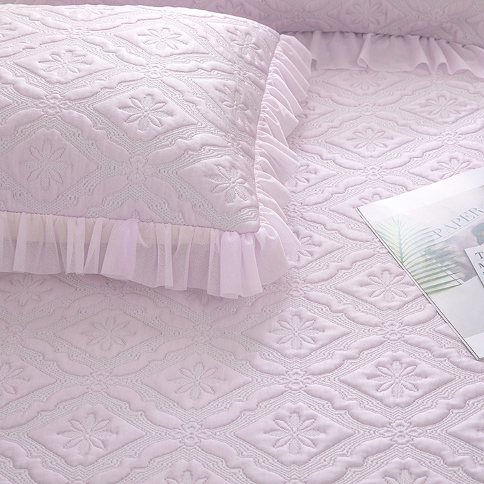 91家纺网 家纺一手货源 找家纺 木兰花 2026新款凉豆豆款PE高分子复合凉感席床盖款凉席三件套-可配同色系夏被(控价228) 清凉夏日-紫色